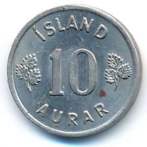 Iceland, 10 aurar, 1969