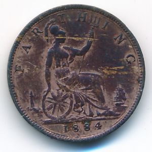 Великобритания, 1 фартинг (1884 г.)