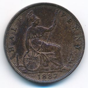 Великобритания, 1/2 пенни (1887 г.)