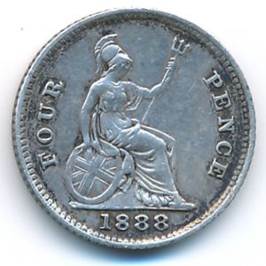 Великобритания, 4 пенса (1888 г.)