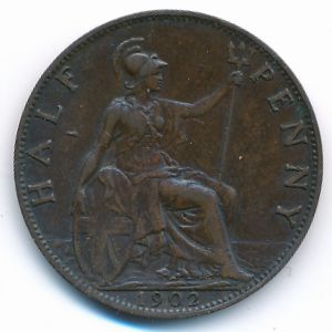 Великобритания, 1/2 пенни (1902 г.)