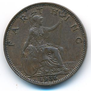 Великобритания, 1 фартинг (1936 г.)