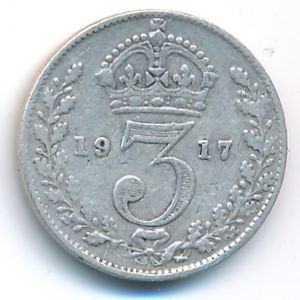 Великобритания, 3 пенса (1917 г.)