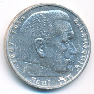 Третий Рейх, 5 рейхсмарок (1939 г.)