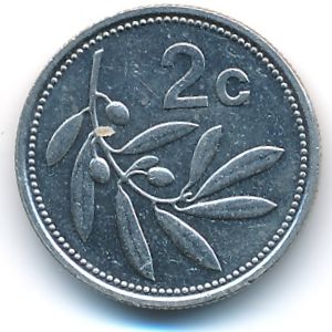 Malta, 2 cents, 1995