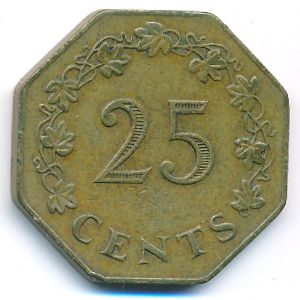Мальта, 25 центов (1975 г.)