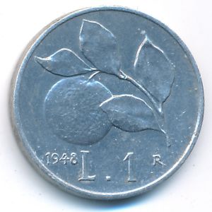 Италия, 1 лира (1948 г.)