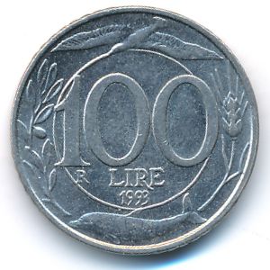 Италия, 100 лир (1993 г.)