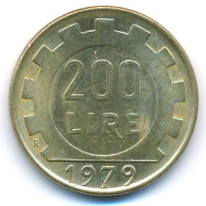 Italy, 200 lire, 1979