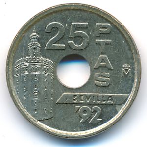 Испания, 25 песет (1992 г.)