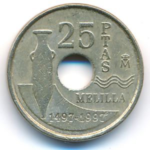 Испания, 25 песет (1997 г.)
