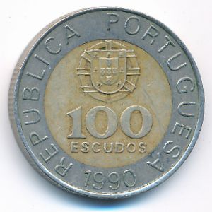 Португалия, 100 эскудо (1990 г.)