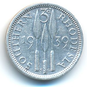 Southern Rhodesia, 3 pence, 1939