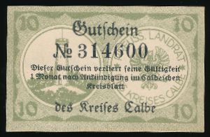 Нотгельды Германии, 10 пфеннигов (1920 г.)