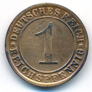 Веймарская республика, 1 рейхспфенниг (1928 г.)