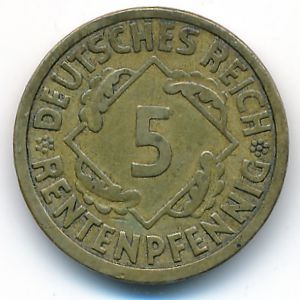 Веймарская республика, 5 рентенпфеннигов (1924 г.)
