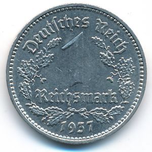 Третий Рейх, 1 рейхсмарка (1937 г.)