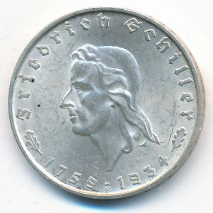 Третий Рейх, 2 рейхсмарки (1934 г.)