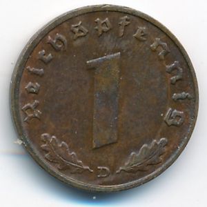 Третий Рейх, 1 рейхспфенниг (1937 г.)