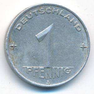 German Democratic Republic, 1 pfennig, 1952