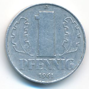 ГДР, 1 пфенниг (1961 г.)