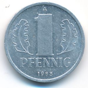 German Democratic Republic, 1 pfennig, 1983