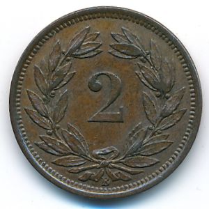 Швейцария, 2 раппена (1879 г.)