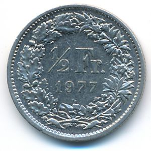 Швейцария, 1/2 франка (1977 г.)