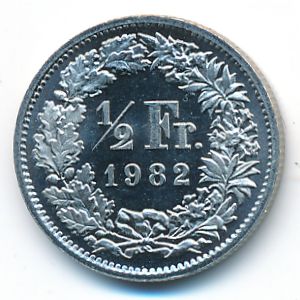 Швейцария, 1/2 франка (1982 г.)