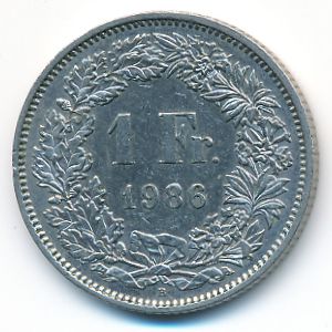 Швейцария, 1 франк (1986 г.)