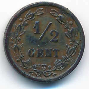 Нидерланды, 1/2 цента (1901 г.)