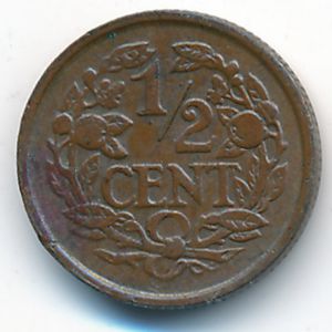 Netherlands, 1/2 cent, 1938