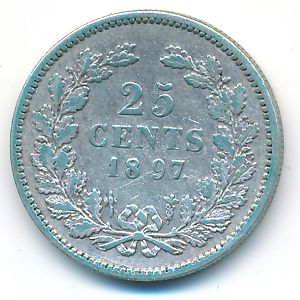 Нидерланды, 25 центов (1897 г.)