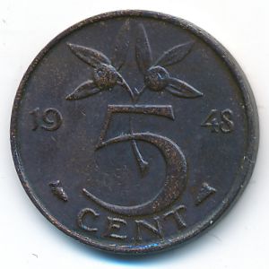 Нидерланды, 5 центов (1948 г.)