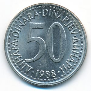 Yugoslavia, 50 dinara, 1988