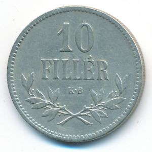 Hungary, 10 filler, 1915