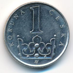 Czech, 1 koruna, 2001