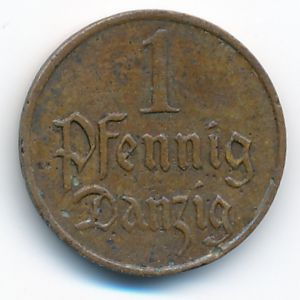 Danzig, 1 pfennig, 1929