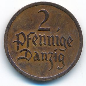 Danzig, 2 pfennig, 1926