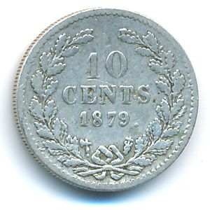 Нидерланды, 10 центов (1879 г.)
