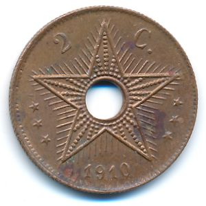Бельгийское Конго, 2 сентима (1910 г.)