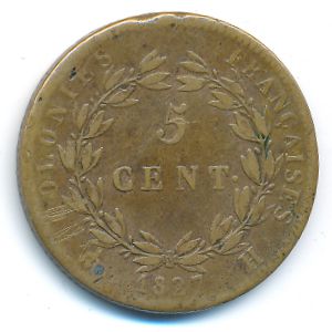 Французские колонии, 5 сентим (1827 г.)