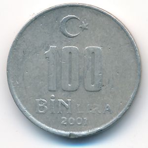 Турция, 100000 лир (2001 г.)