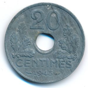 France, 20 centimes, 1941–1944