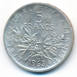 France, 5 francs, 1963