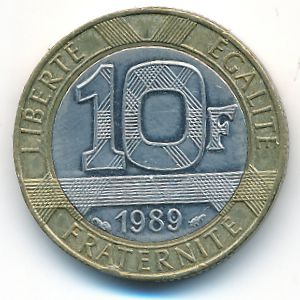 Франция, 10 франков (1989 г.)