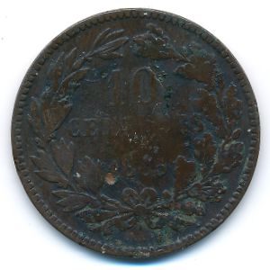 Luxemburg, 10 centimes, 1865