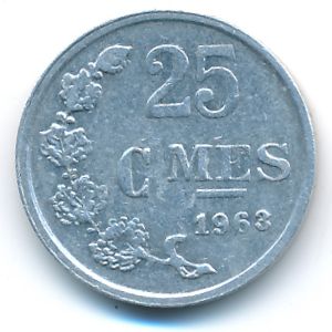 Luxemburg, 25 centimes, 1963