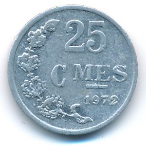 Luxemburg, 25 centimes, 1972