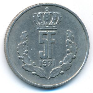 Luxemburg, 5 francs, 1971